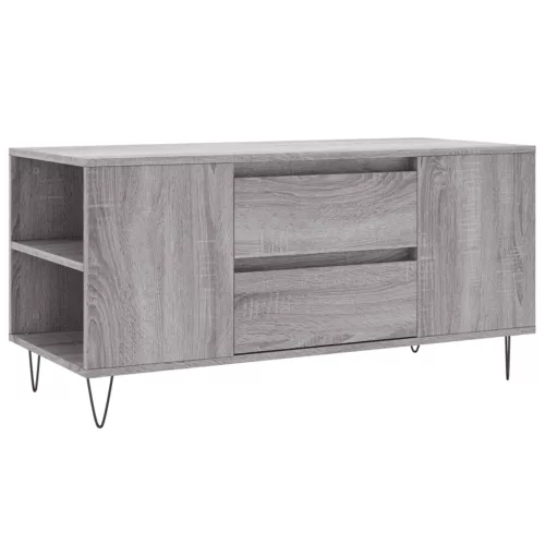 Szürke sonoma színű szerelt fa dohányzóasztal 102x44,5x50 cm