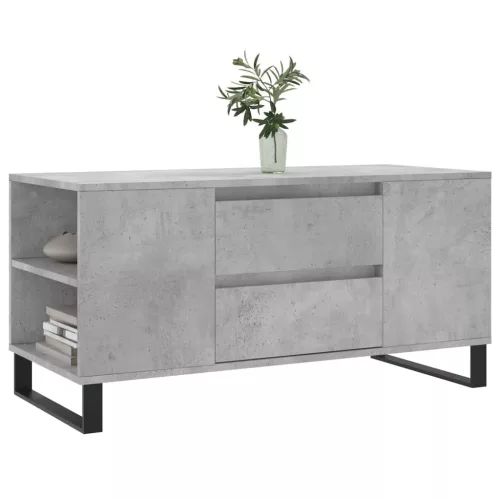 Betonszürke szerelt fa dohányzóasztal 102x44,5x50 cm