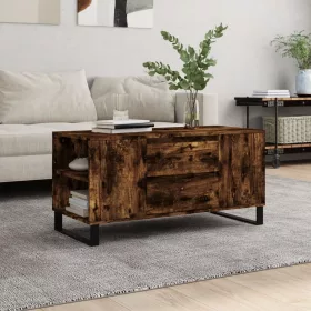   Füstös tölgy színű szerelt fa dohányzóasztal 102x44,5x50 cm