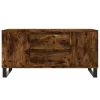 Füstös tölgy színű szerelt fa dohányzóasztal 102x44,5x50 cm