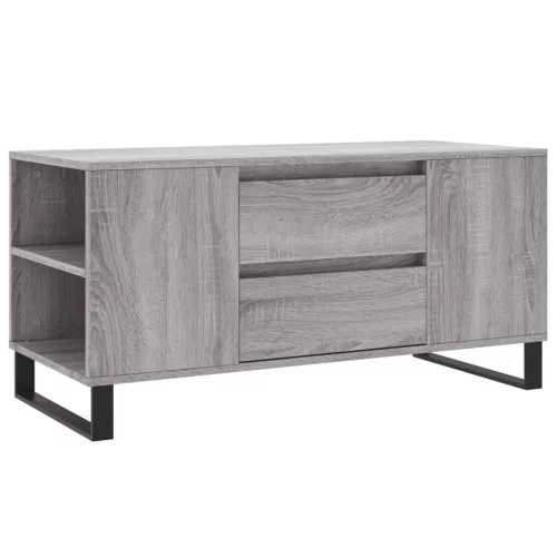 Szürke sonoma színű szerelt fa dohányzóasztal 102x44,5x50 cm