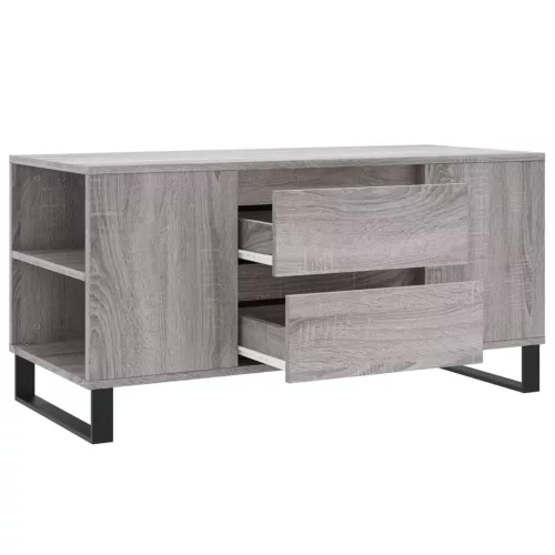Szürke sonoma színű szerelt fa dohányzóasztal 102x44,5x50 cm