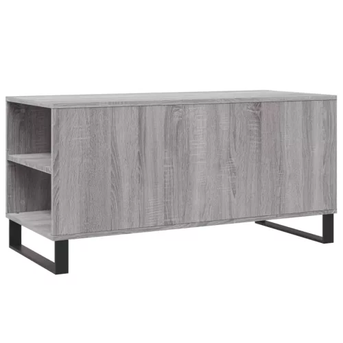 Szürke sonoma színű szerelt fa dohányzóasztal 102x44,5x50 cm