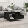 Fekete szerelt fa dohányzóasztal 90 x 49 x 45 cm