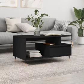 Fekete szerelt fa dohányzóasztal 90 x 49 x 45 cm