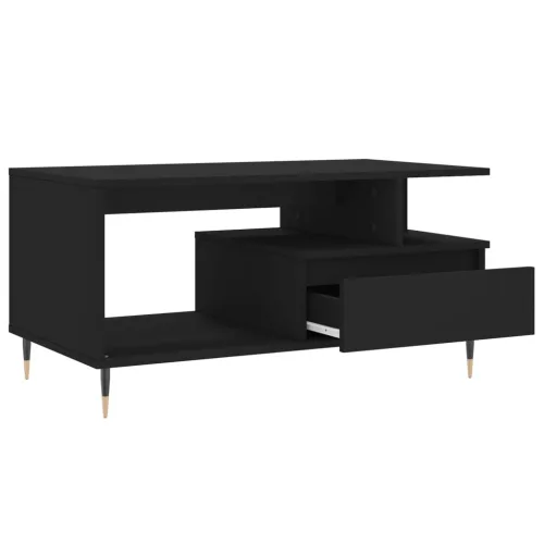 Fekete szerelt fa dohányzóasztal 90 x 49 x 45 cm