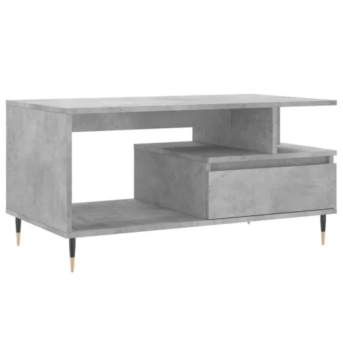 Betonszürke szerelt fa dohányzóasztal 90x49x45 cm