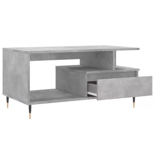 Betonszürke szerelt fa dohányzóasztal 90x49x45 cm