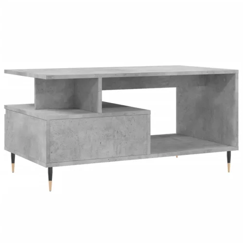 Betonszürke szerelt fa dohányzóasztal 90x49x45 cm