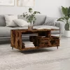 Füstös tölgy színű szerelt fa dohányzóasztal 90x49x45 cm