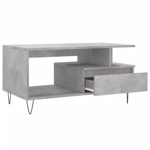 Betonszürke szerelt fa dohányzóasztal 90x49x45 cm