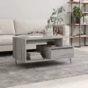 Szürke sonoma szerelt fa dohányzóasztal 90x49x45 cm
