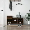 Barna tölgyszínű szerelt fa cipősszekrény 102x36x60 cm