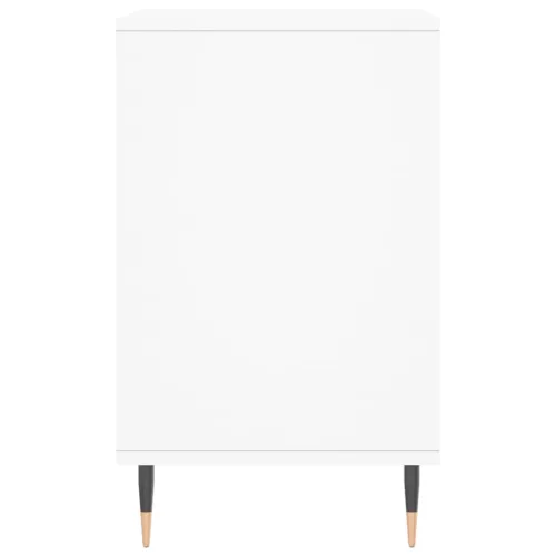 Magasfényű fehér szerelt fa cipősszekrény 102x36x60 cm