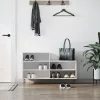 Magasfényű fehér szerelt fa cipősszekrény 102x36x60 cm