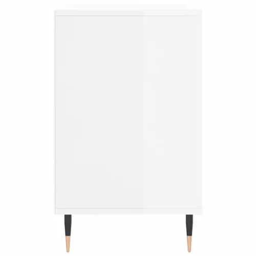 Magasfényű fehér szerelt fa cipősszekrény 102x36x60 cm