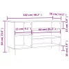 Betonszürke szerelt fa cipőszekrény 102x36x60 cm