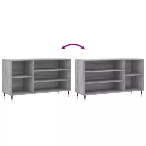 Szürke sonoma színű szerelt fa cipősszekrény 102x36x60 cm
