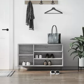   Szürke sonoma színű szerelt fa cipősszekrény 102x36x60 cm