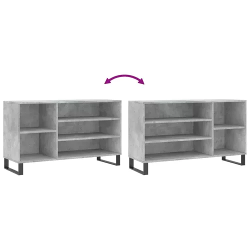 Betonszürke szerelt fa cipőszekrény 102x36x60 cm
