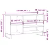 Betonszürke szerelt fa cipőszekrény 102x36x60 cm