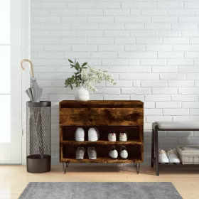   Füstös tölgy színű szerelt fa cipősszekrény 70 x 36 x 60 cm
