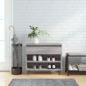   Szürke sonoma színű szerelt fa cipősszekrény 70x36x60 cm