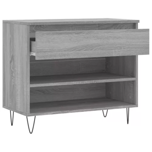Szürke sonoma színű szerelt fa cipősszekrény 70x36x60 cm