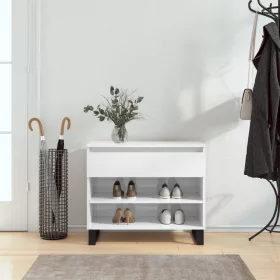   Magasfényű fehér szerelt fa cipőszekrény 70 x 36 x 60 cm