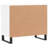 Magasfényű fehér szerelt fa cipőszekrény 70 x 36 x 60 cm