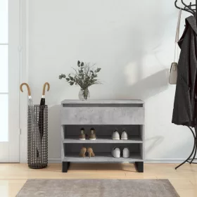 Betonszürke szerelt fa cipőszekrény 70x36x60 cm