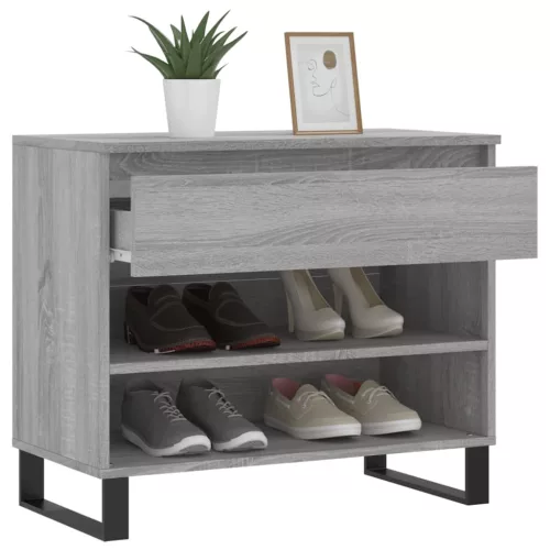 Betonszürke szerelt fa cipőszekrény 70x36x60 cm