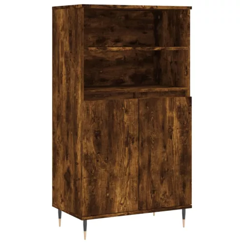 Füstös tölgy színű szerelt fa magasszekrény 60 x 36 x 110 cm