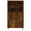 Füstös tölgy színű szerelt fa magasszekrény 60 x 36 x 110 cm