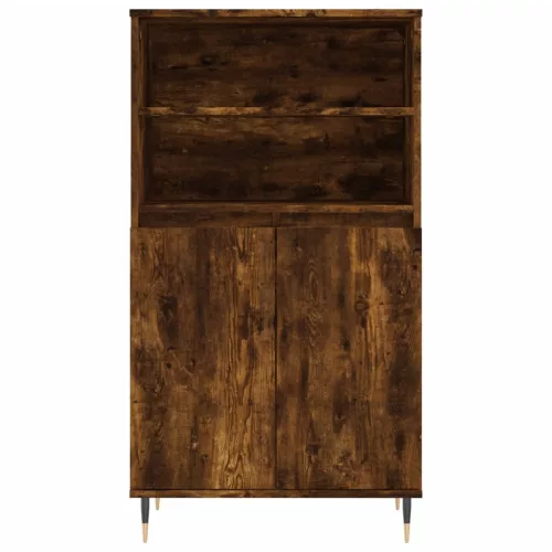 Füstös tölgy színű szerelt fa magasszekrény 60 x 36 x 110 cm