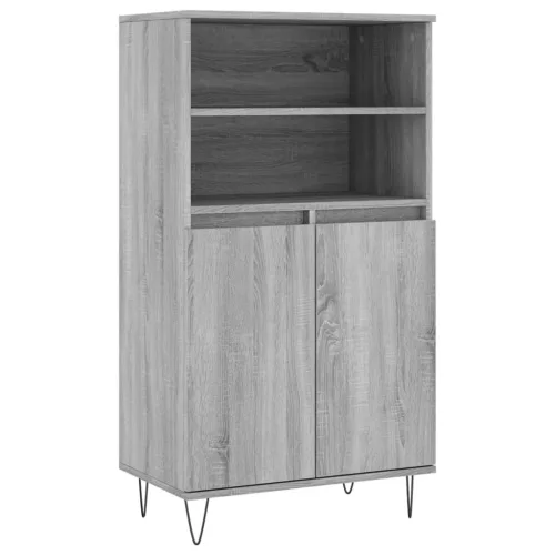 Szürke sonoma szerelt fa magasszekrény 60 x 36 x 110 cm