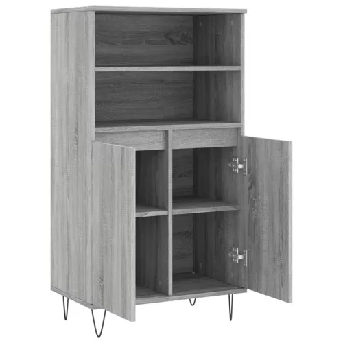Szürke sonoma szerelt fa magasszekrény 60 x 36 x 110 cm