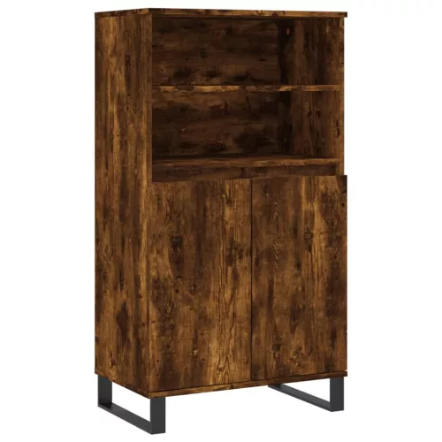 Füstös tölgy színű szerelt fa magasszekrény 60 x 36 x 110 cm