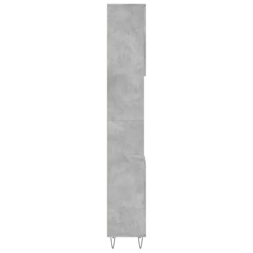 Betonszürke szerelt fa fürdőszobaszekrény 30 x 30 x 190 cm