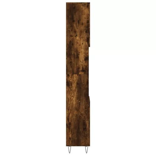 Füstös tölgy színű szerelt fa fürdőszobaszekrény 30x30x190 cm