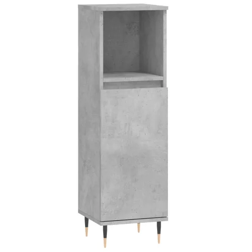 Betonszürke szerelt fa fürdőszobaszekrény 30 x 30 x 100 cm