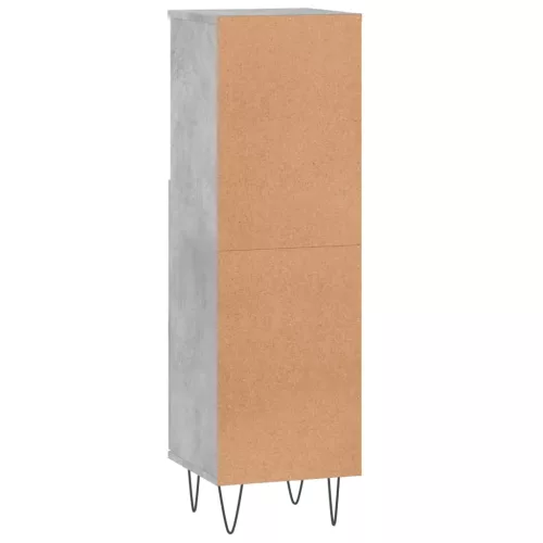 Betonszürke szerelt fa fürdőszobaszekrény 30 x 30 x 100 cm