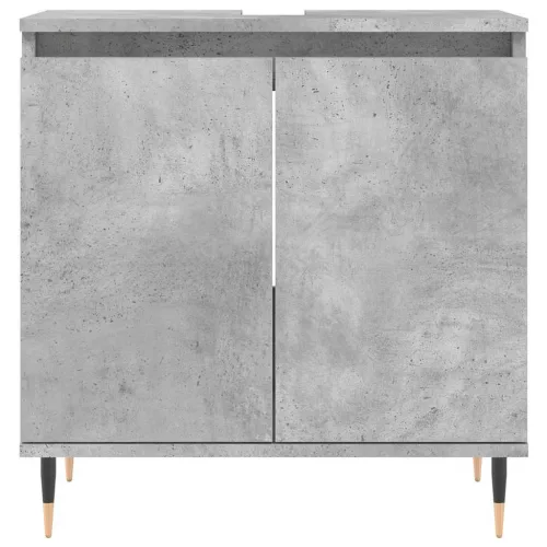 Betonszürke szerelt fa fürdőszobaszekrény 58x33x60 cm