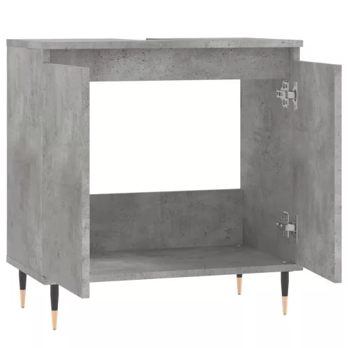Betonszürke szerelt fa fürdőszobaszekrény 58x33x60 cm