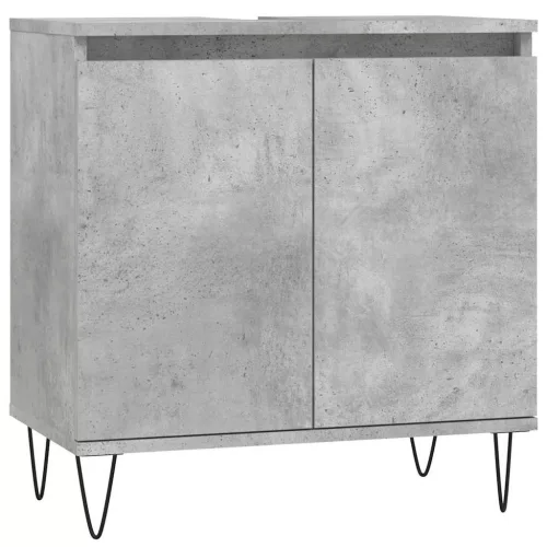 Betonszürke szerelt fa fürdőszobaszekrény 58x33x60 cm