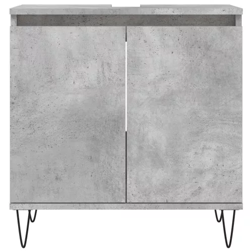 Betonszürke szerelt fa fürdőszobaszekrény 58x33x60 cm