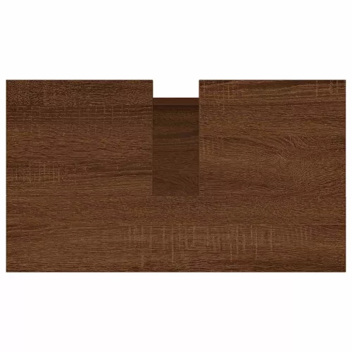 Barna tölgyszínű szerelt fa fürdőszobaszekrény 58x33x60 cm