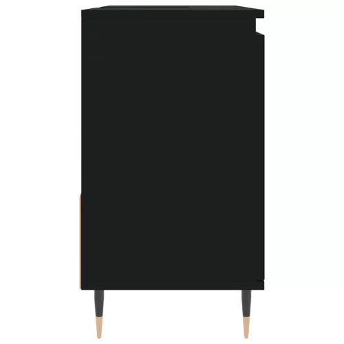 Fekete szerelt fa fürdőszobaszekrény 65 x 33 x 60 cm