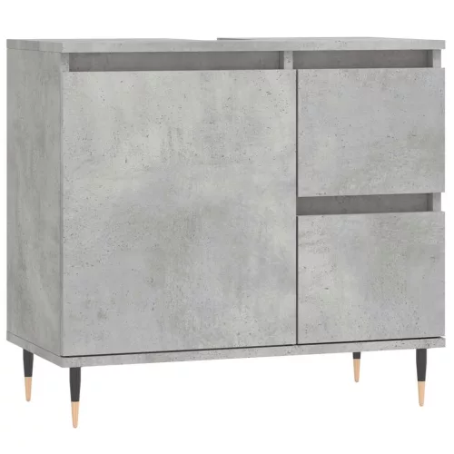 Betonszürke szerelt fa fürdőszobaszekrény 65 x 33 x 60 cm