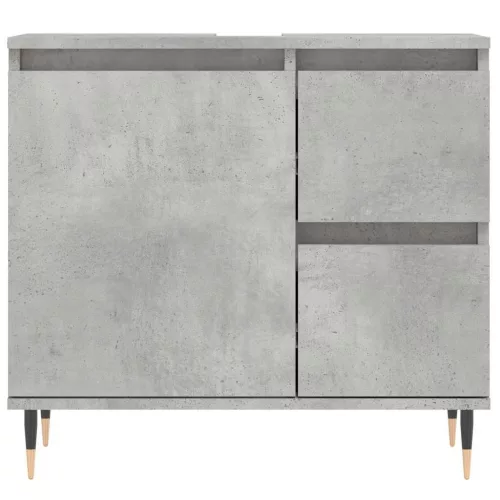 Betonszürke szerelt fa fürdőszobaszekrény 65 x 33 x 60 cm